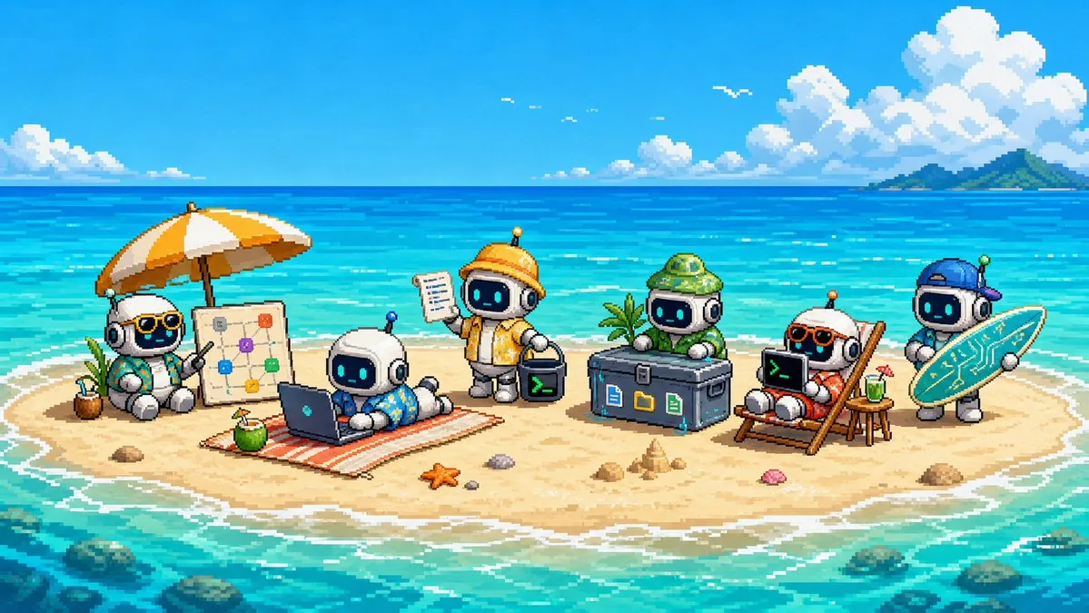 Cute Pixel Art Sandbank Robot Team reference