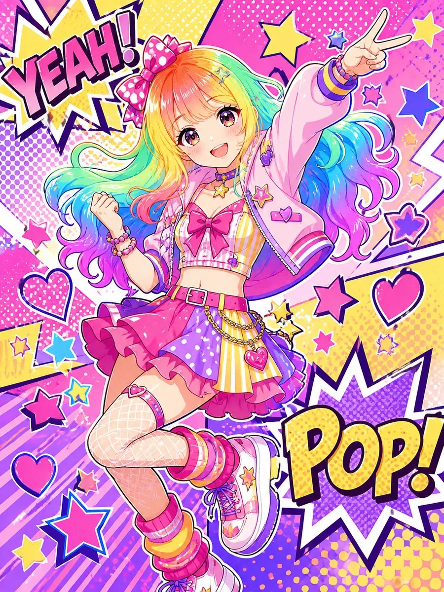 Rainbow Pop Idol Manga Transformation reference