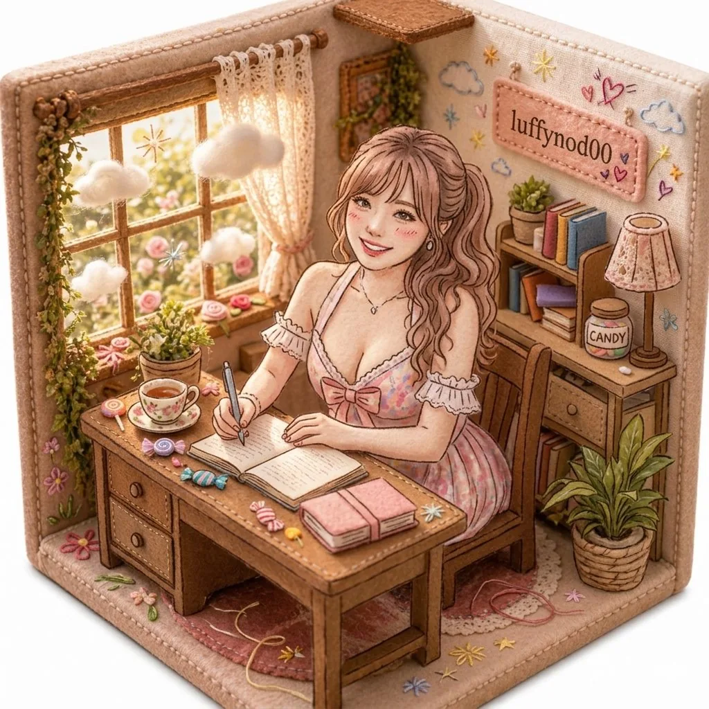 Cozy Pastel Miniature Writing Room reference
