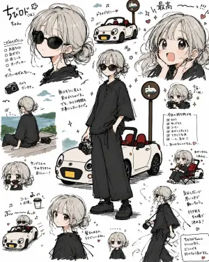 Anime Travel Character Sheet Collage