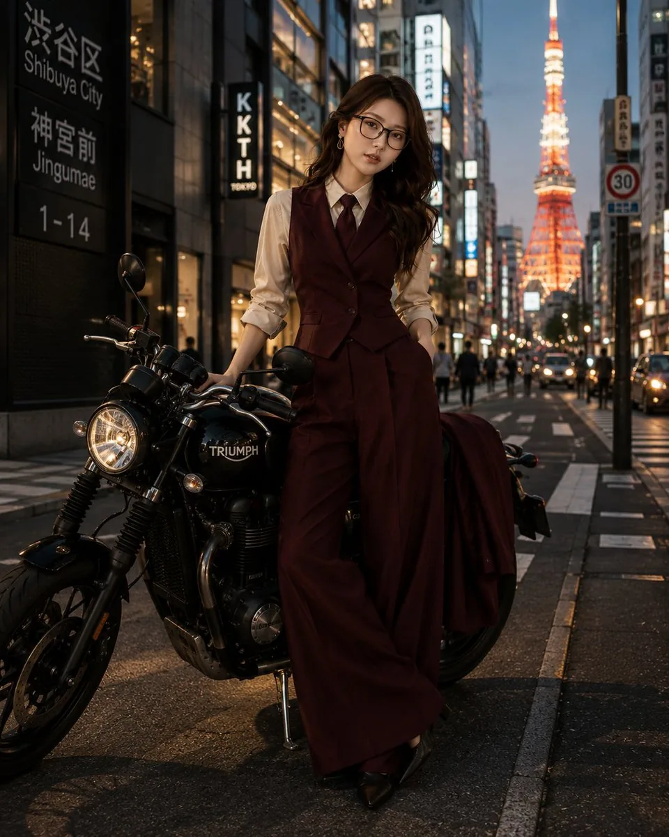 Tokyo Blue Hour Motorcycle Editorial reference