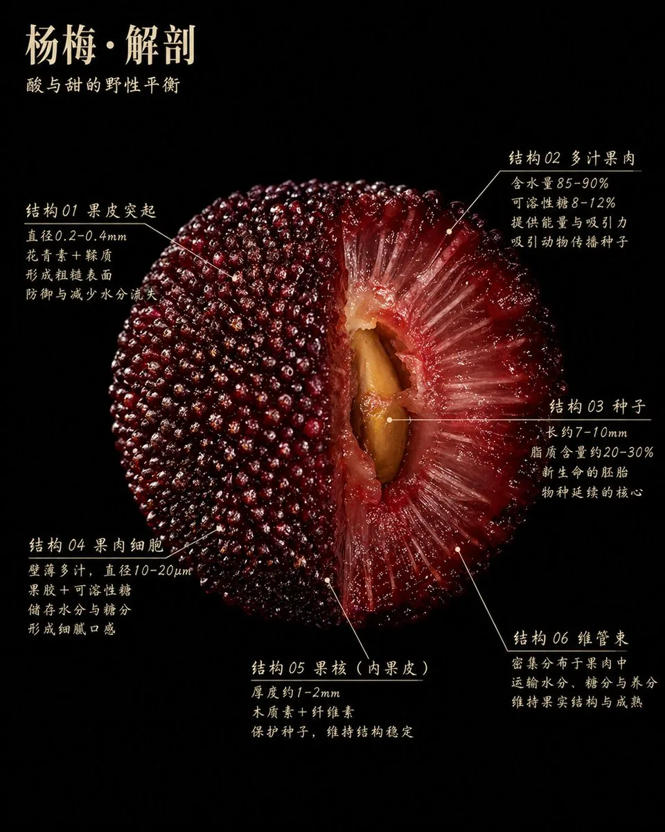 Scientific Bayberry Anatomy Poster reference