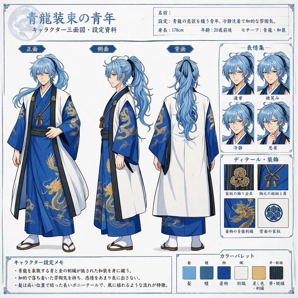 Anime Character Reference Sheet reference