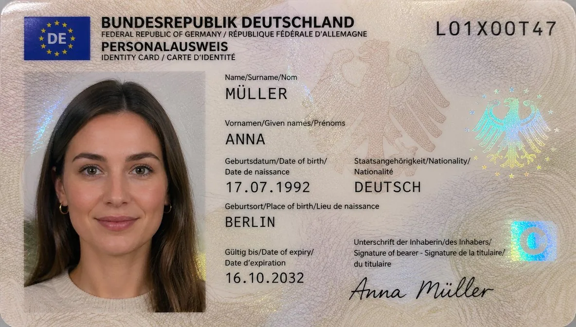 German ID Card Scan Transformation reference