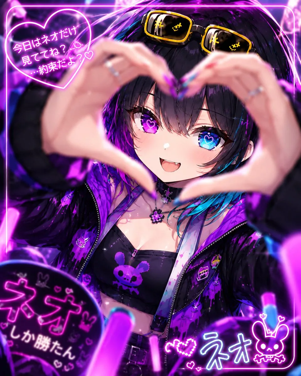 Neon Anime Idol Fan Poster reference