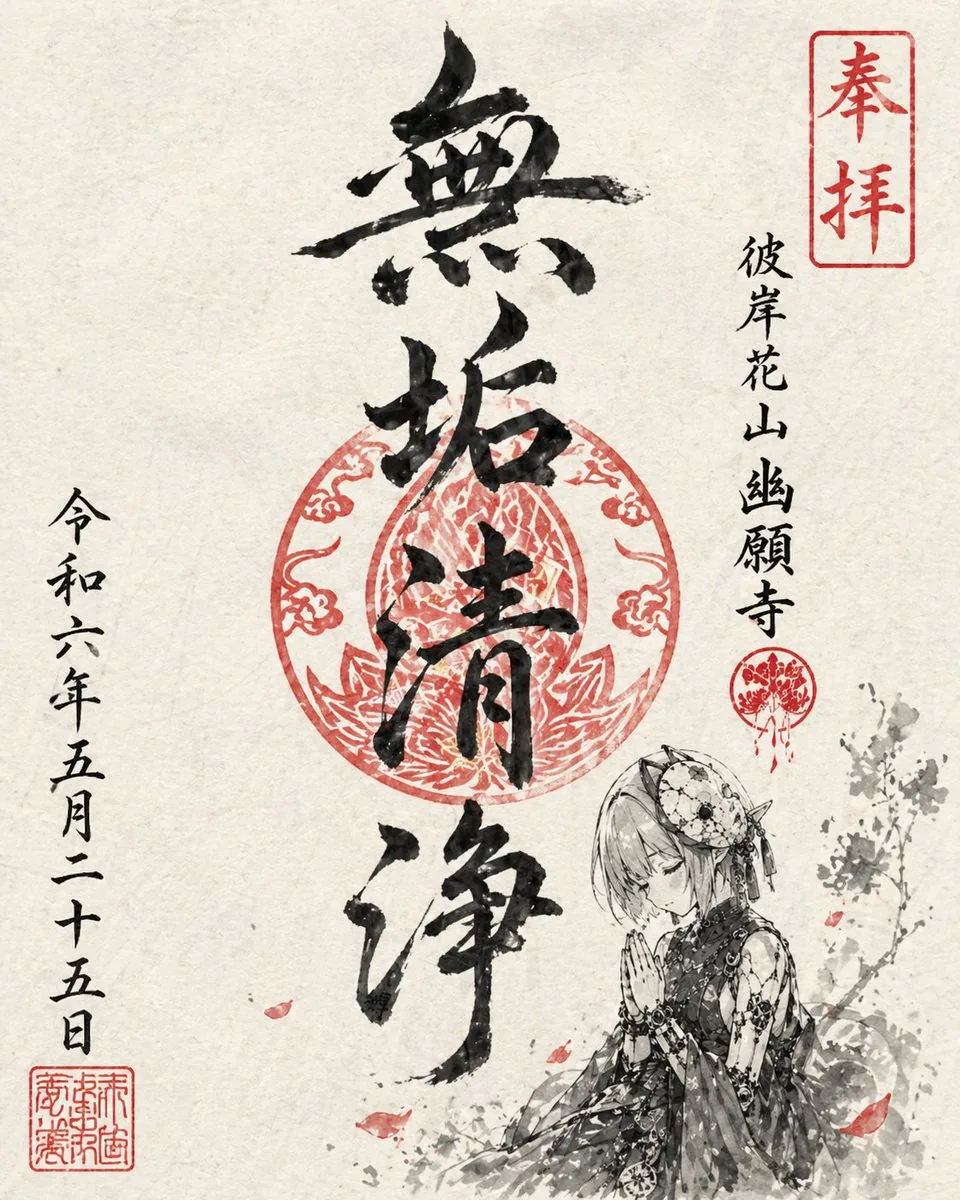 Goshuin Style Character Illustration reference