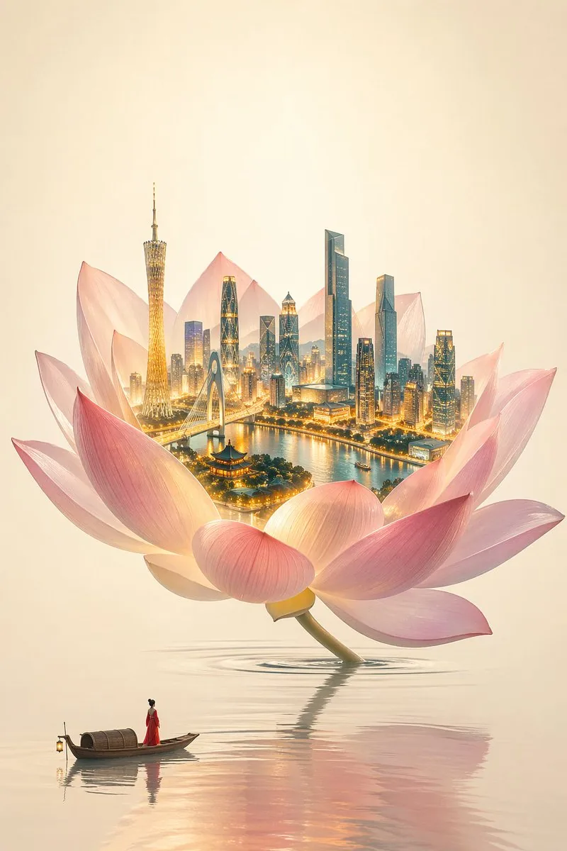 One Flower, One World City Illustration reference