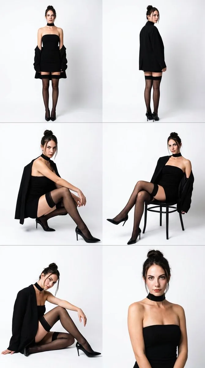 High-Fashion Black Elegance Photo Collage Prompt - Nano Banana Pro AI Prompt for Product Marketing reference