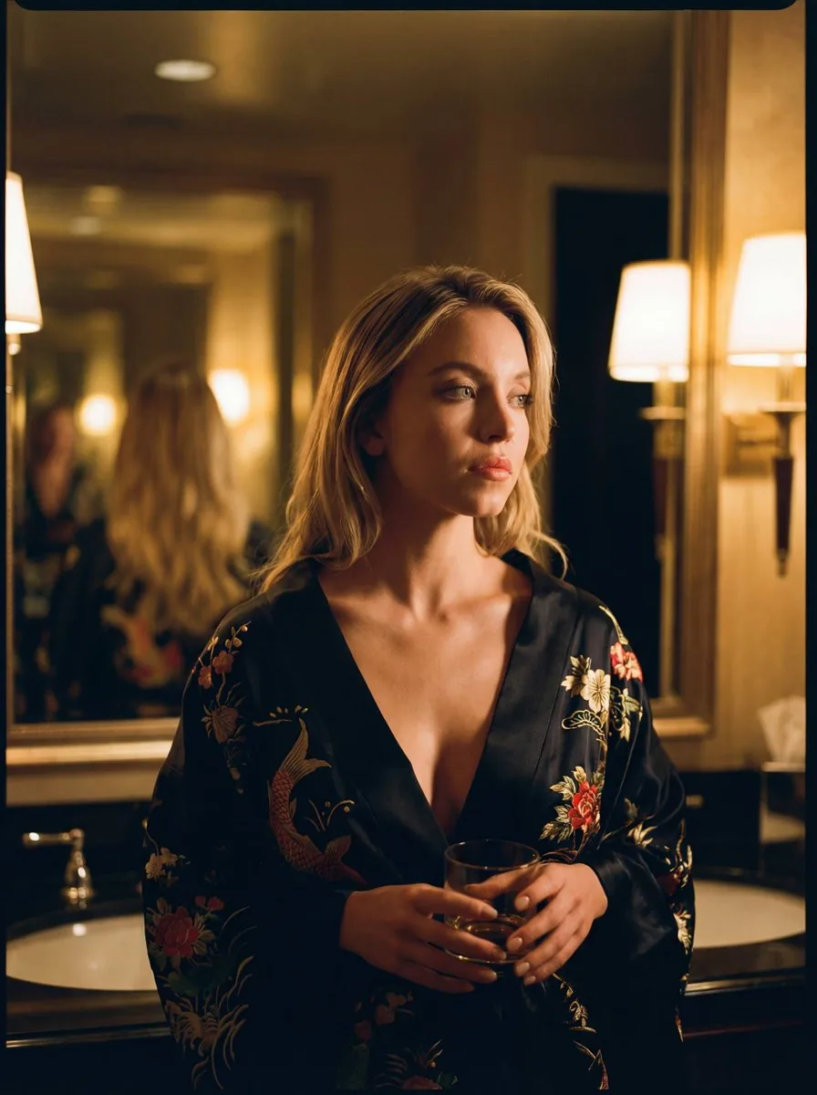 Cinematic Tokyo Hotel Portrait Prompt (Sydney Sweeney Likeness) - Nano Banana Pro AI Prompt for Product Marketing reference