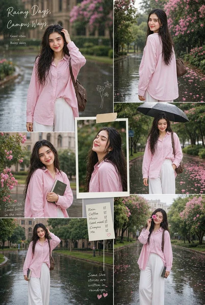 Rainy Campus Portrait Collage reference