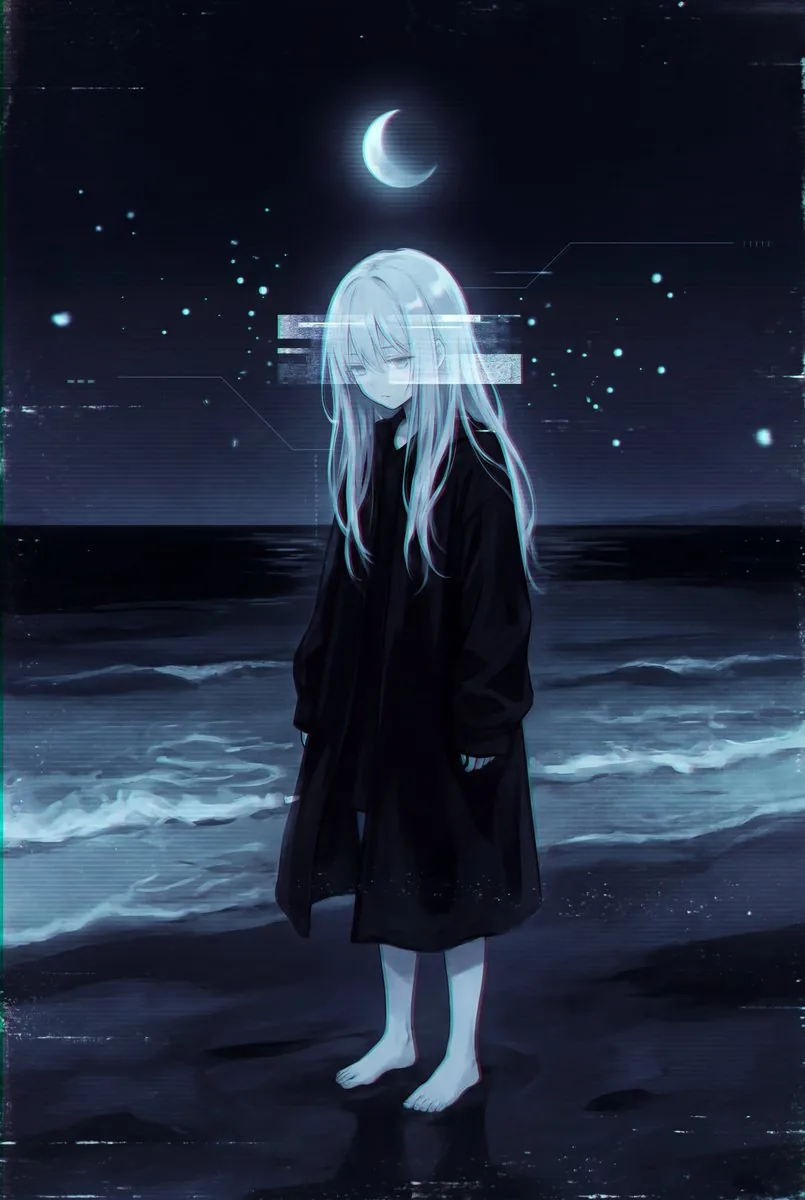 Dark Liminal Anime Illustration reference