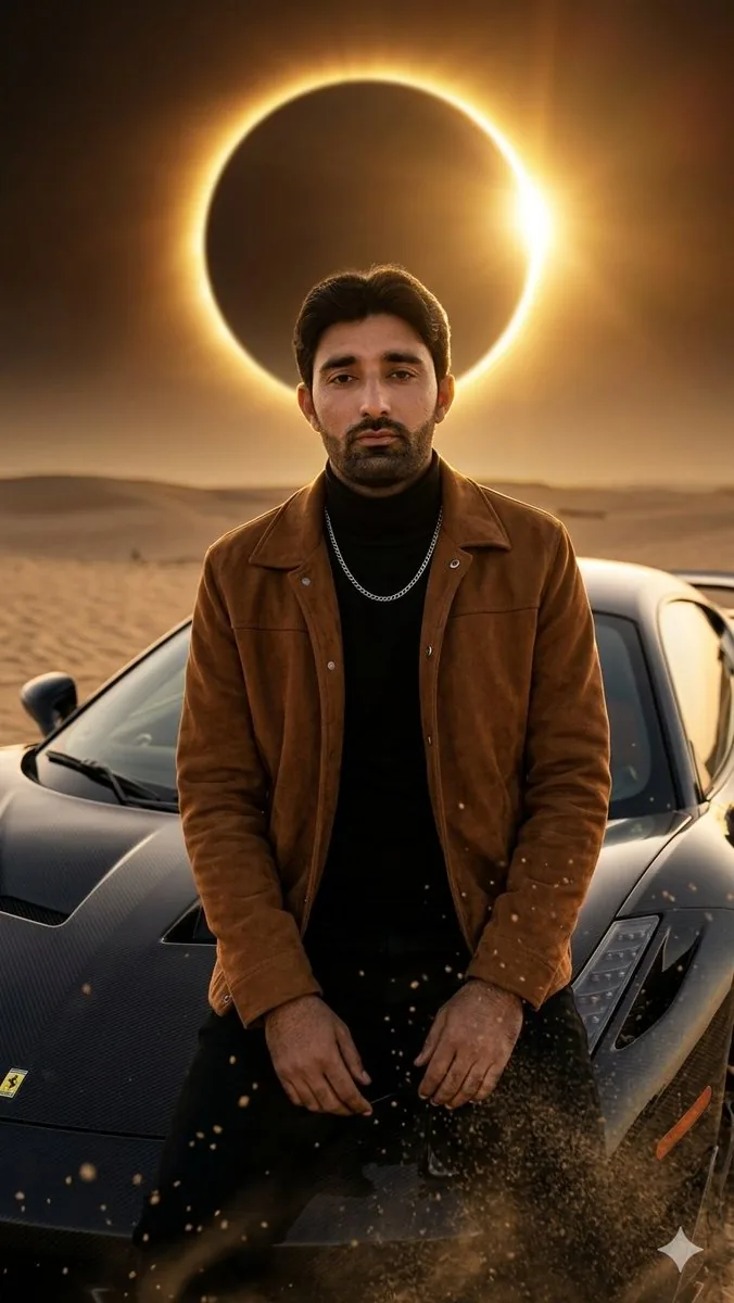 Desert Eclipse Sports Car Portrait reference
