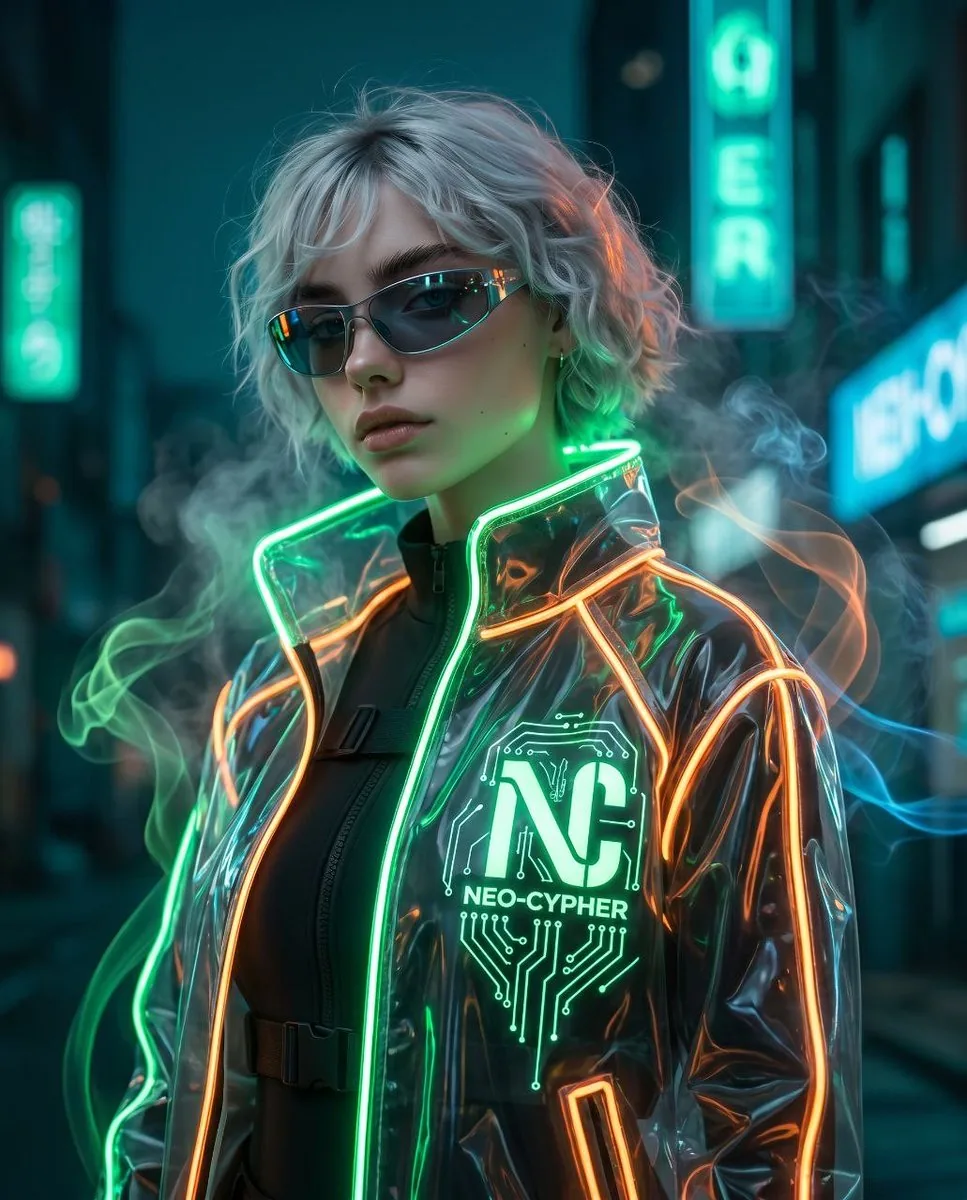 Futuristic Cyberpunk Sportswear Portrait reference