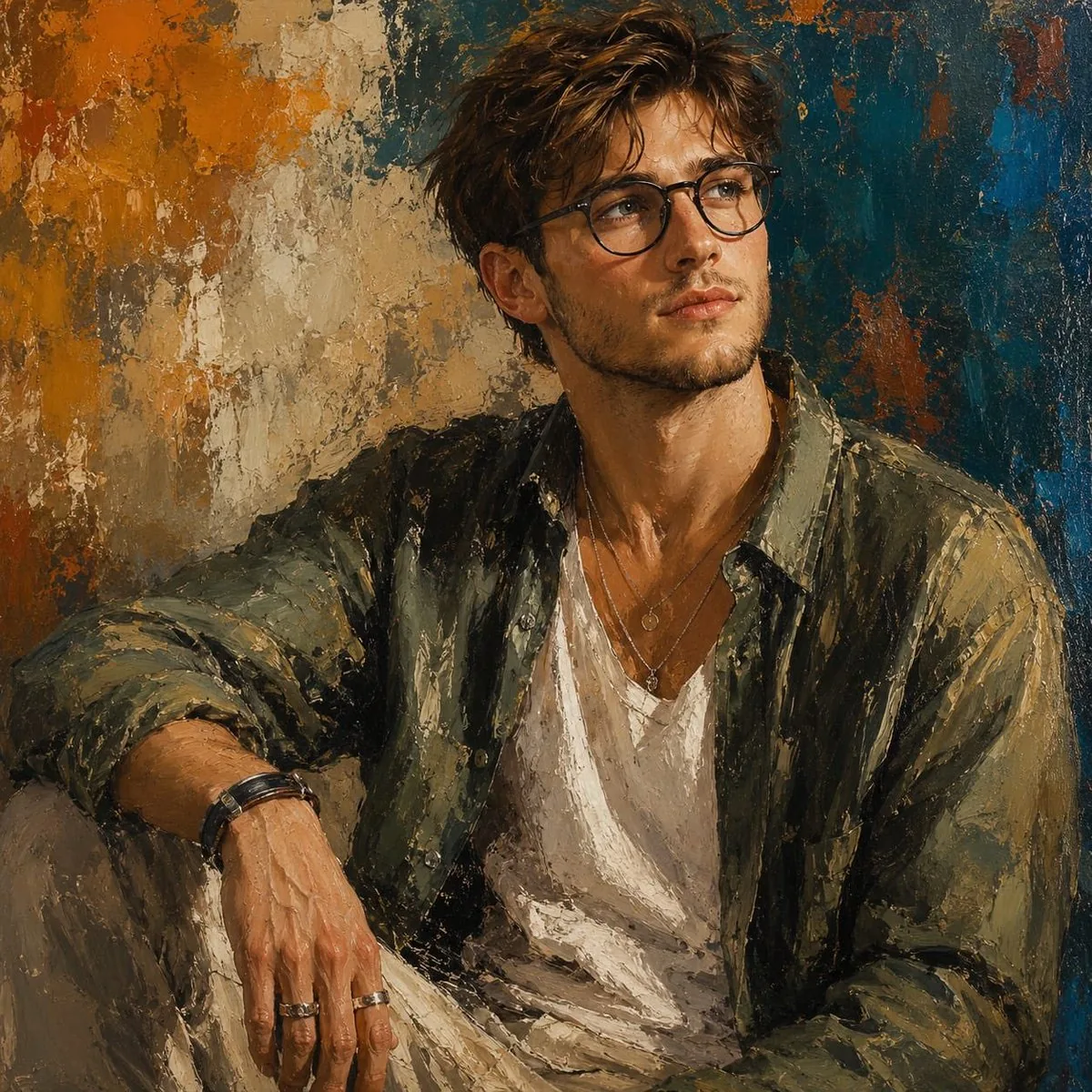 Expressive Oil Painting Portrait reference
