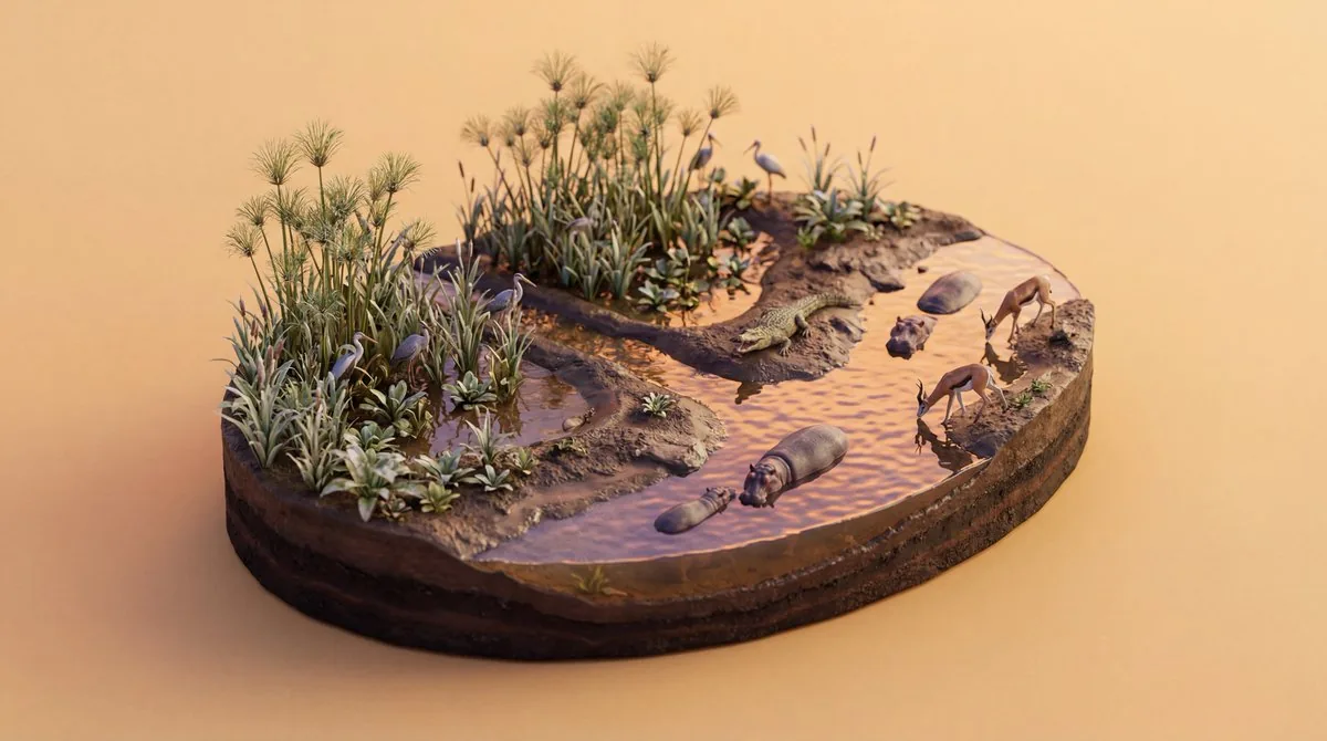 4K Wildlife Habitat Diorama Prompt reference