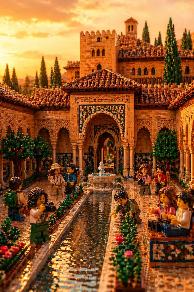 LEGO Alhambra Courtyard at Sunset reference