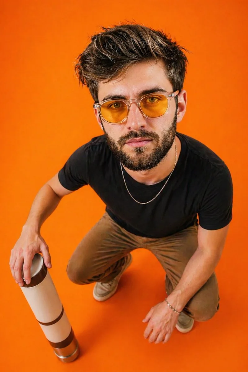 Editorial Top-Down Fisheye Portrait reference