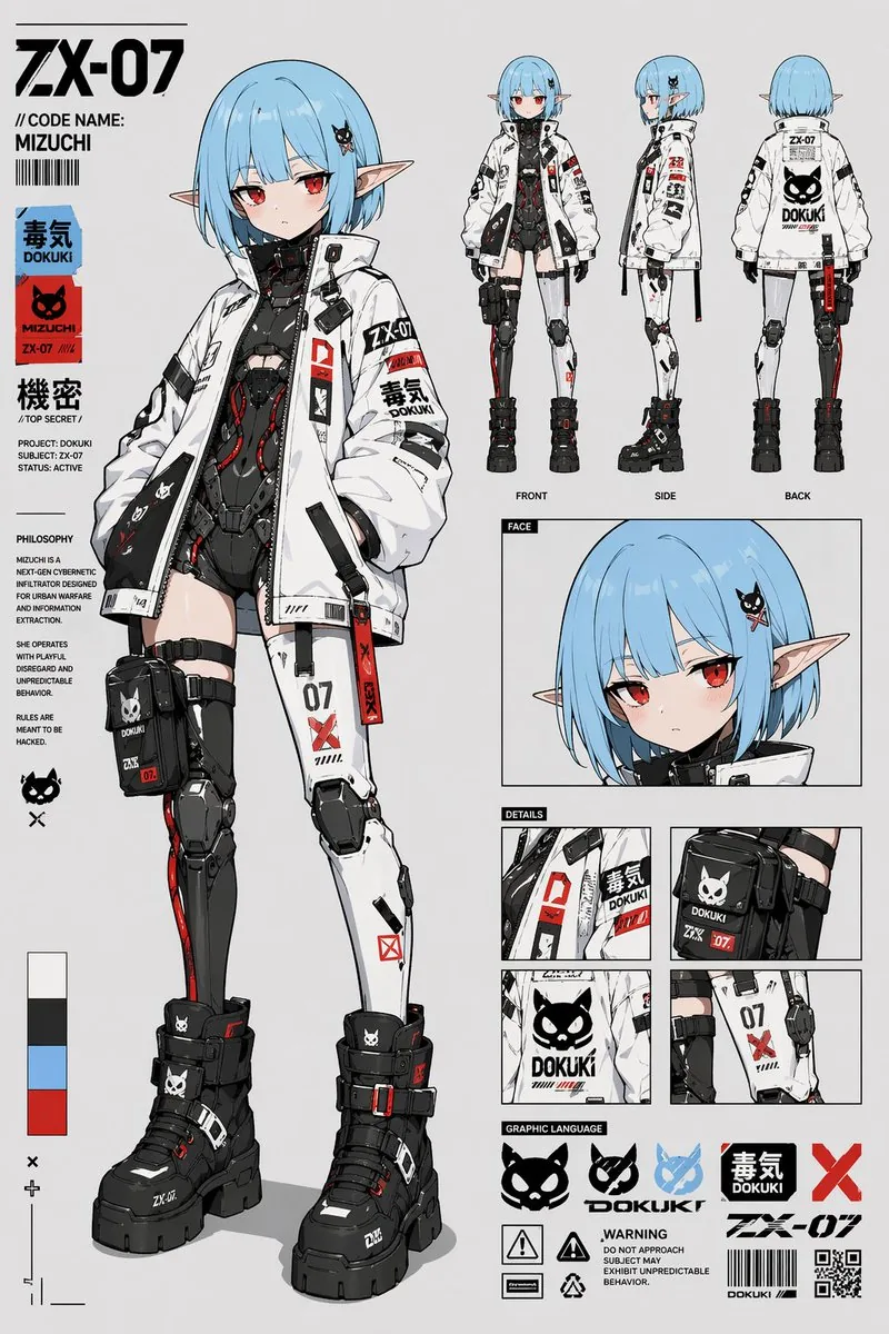 Cyberpunk Anime Character Sheet reference