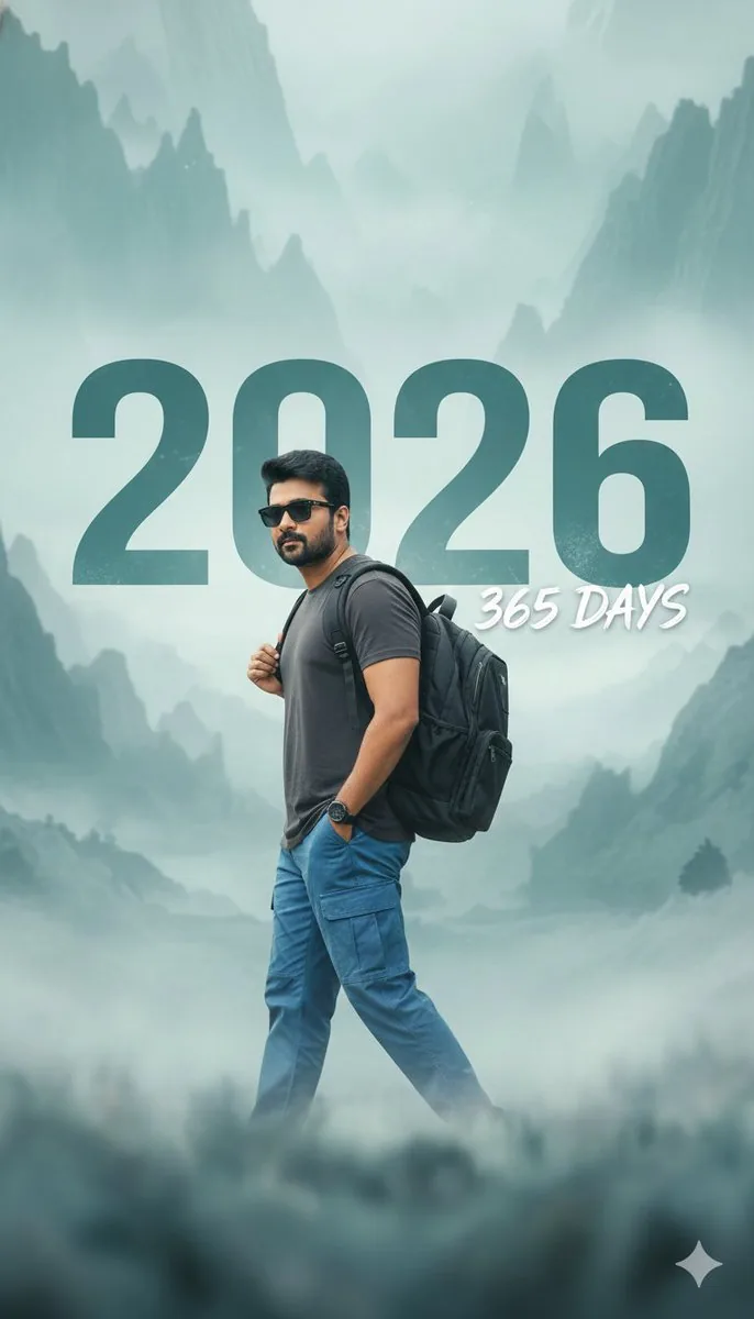 New Year 2026 Cinematic Photo with Text Overlay reference