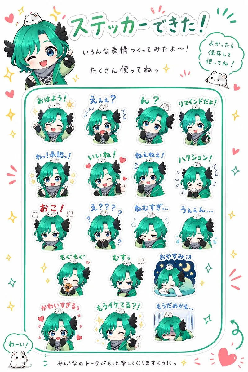 Chibi Character Sticker Sheet Ad reference