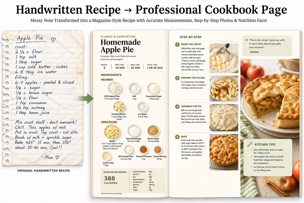 Professional Cookbook Layout Generator reference