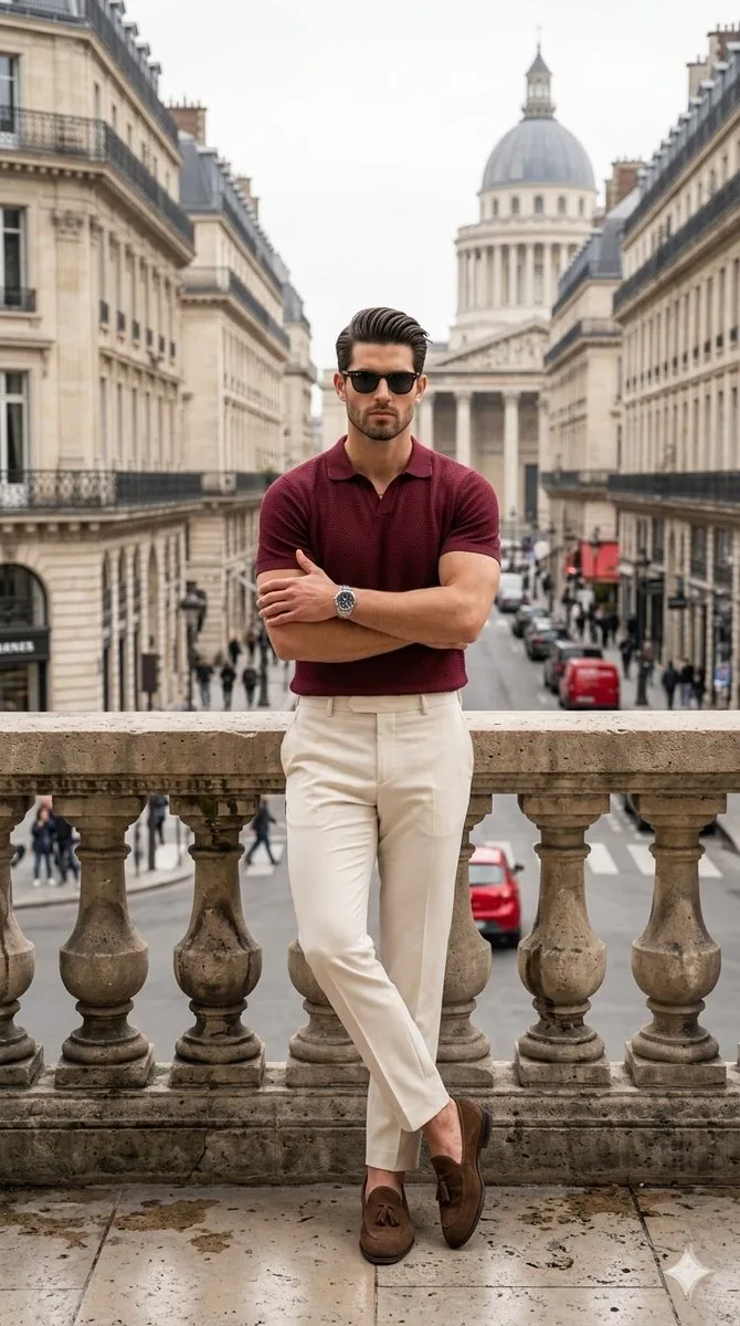 Sophisticated Smart-Casual Menswear Portrait - Nano Banana Pro AI Prompt for Social Media Post reference