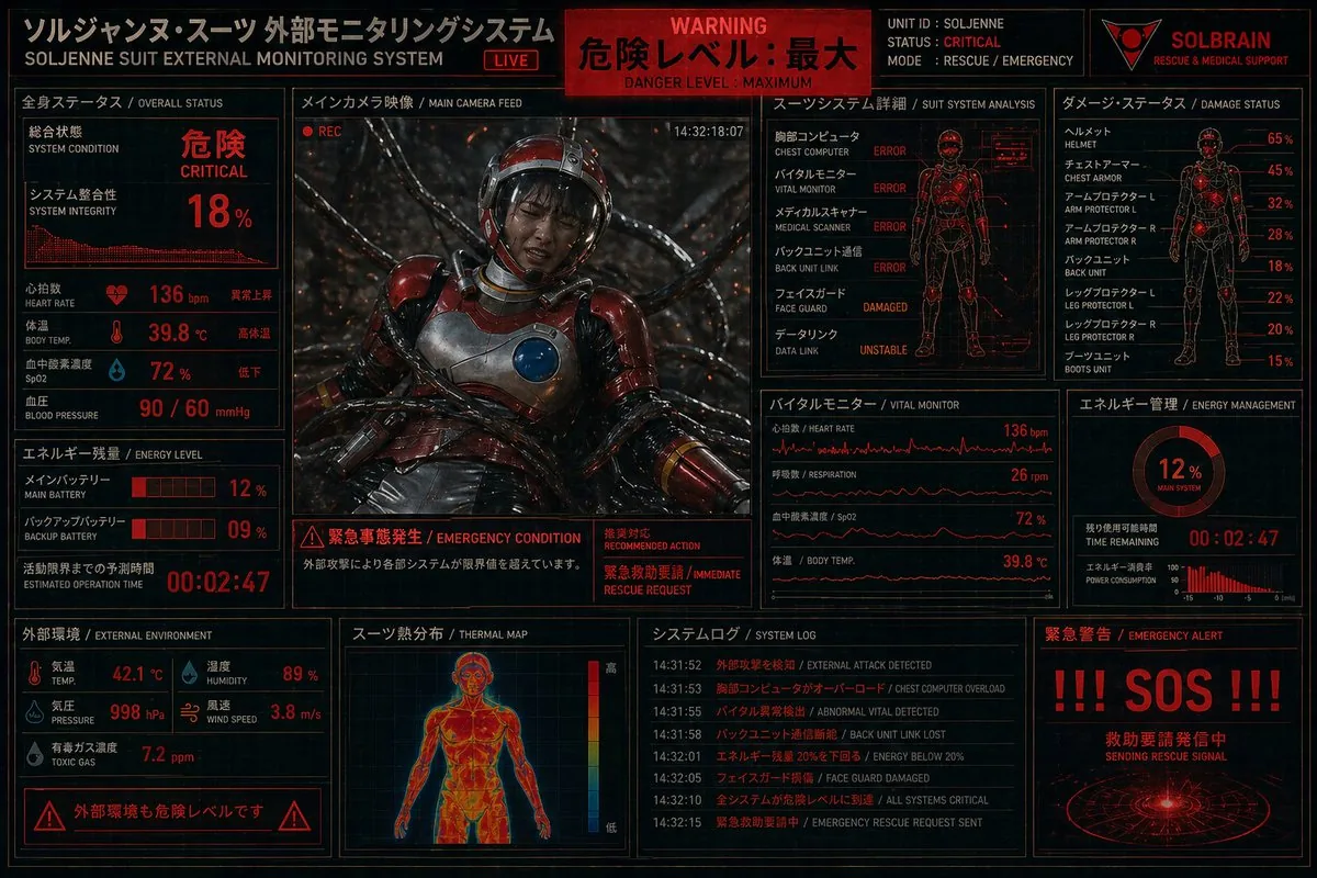 Critical Rescue Suit Monitoring HUD reference