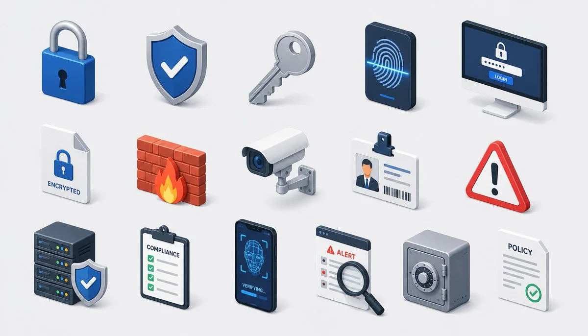 Isometric Security Icon Grid reference