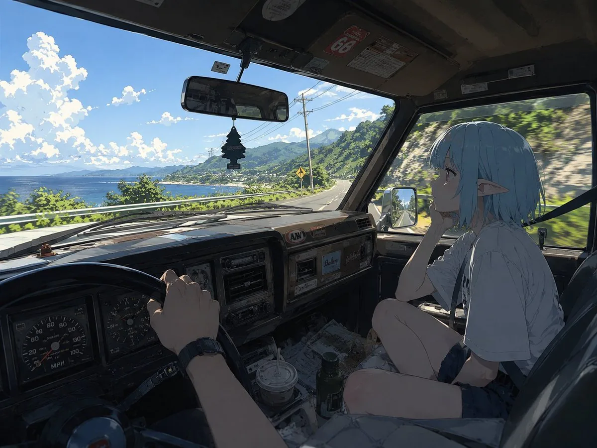 Elf Girl Coastal Driver POV reference