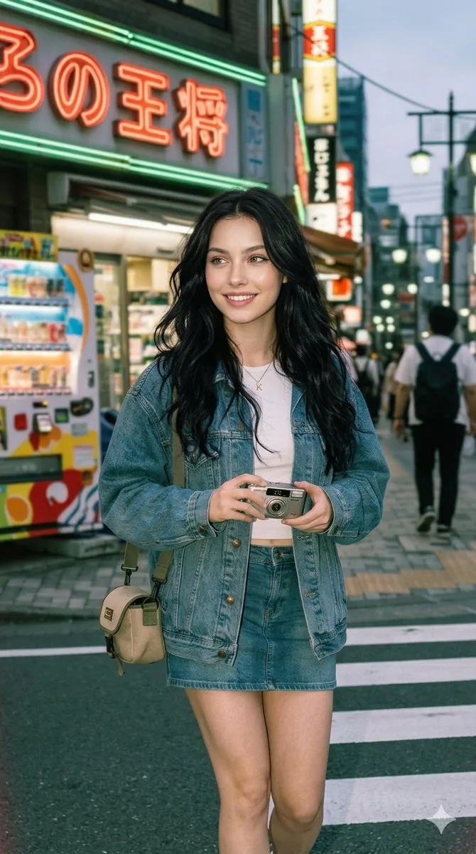 90s Nostalgic Tokyo Street Portrait - Nano Banana Pro AI Prompt for Social Media Post reference