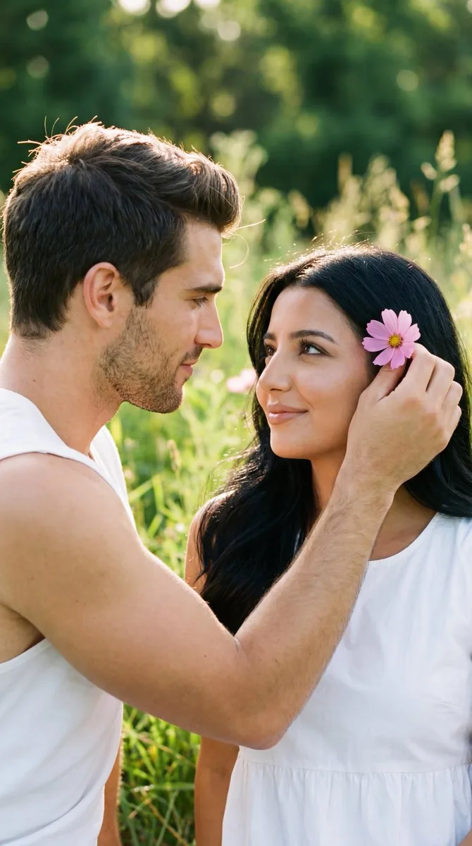 Intimate Golden Hour Romantic Film Still Prompt for Nano Banana Pro - Nano Banana Pro AI Prompt for Social Media Post reference