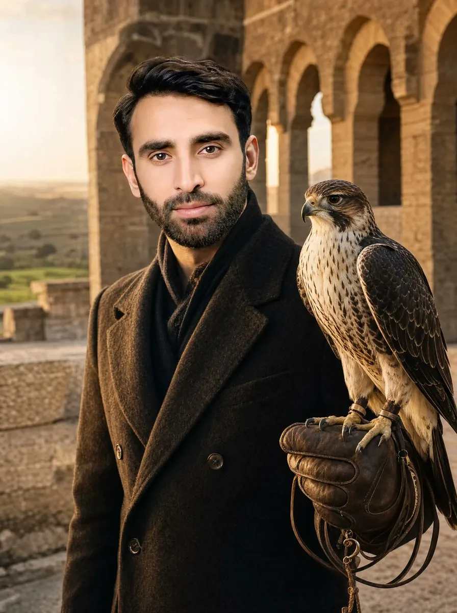 Cinematic Falconer Portrait reference