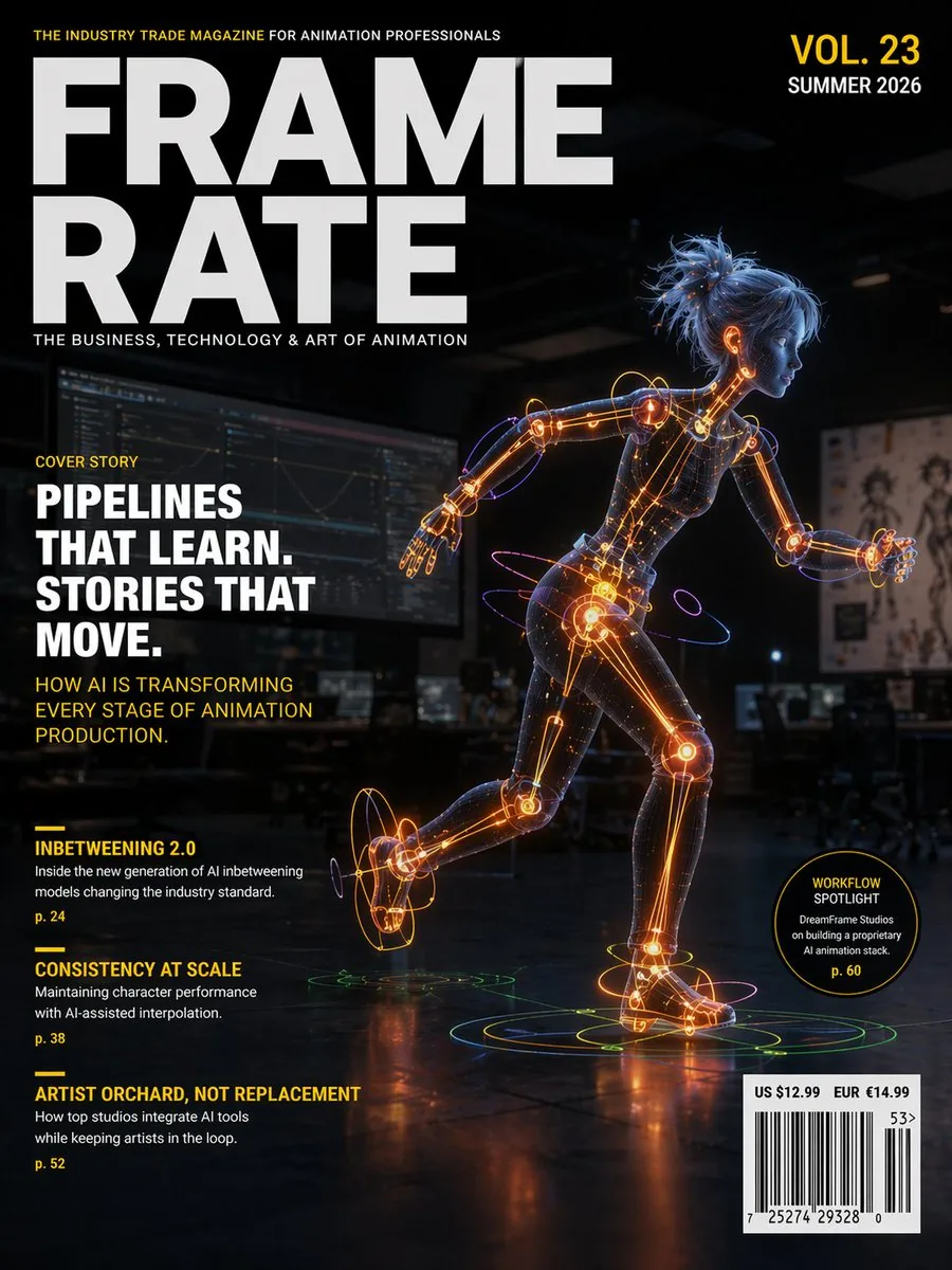 Futuristic Animation Trade Magazine Cover reference