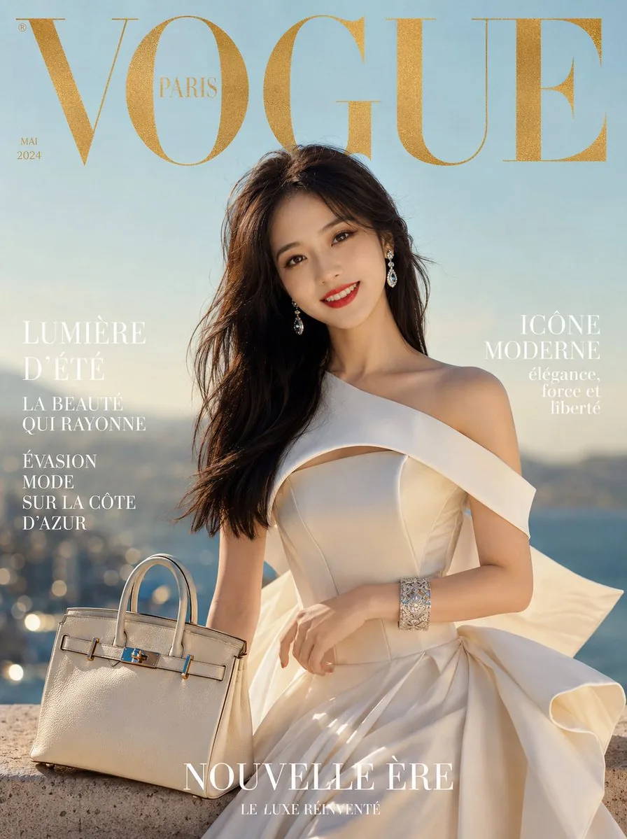 Surrealist Luxury Vogue Cover reference