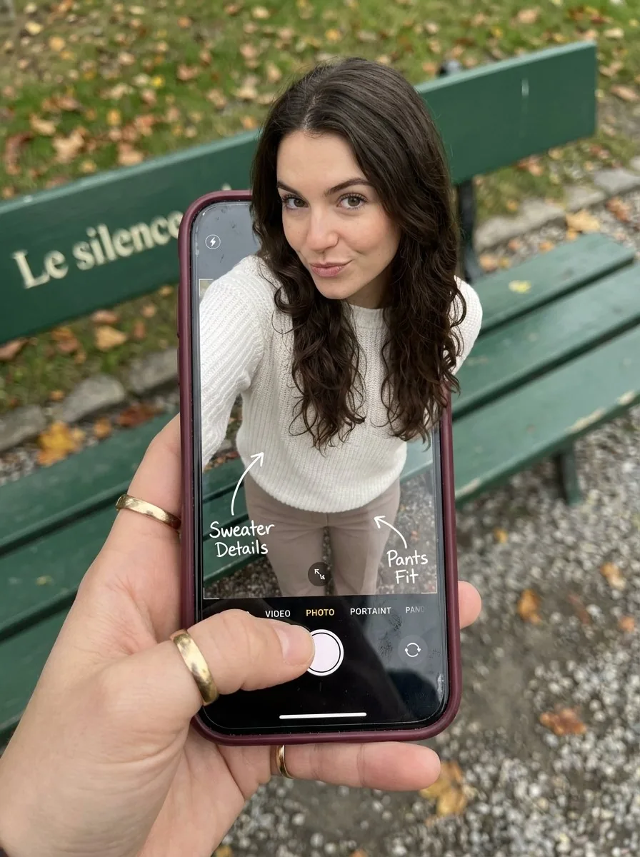 Optical Illusion: Stepping Out of a Smartphone Screen - Nano Banana Pro AI Prompt for Social Media Post reference