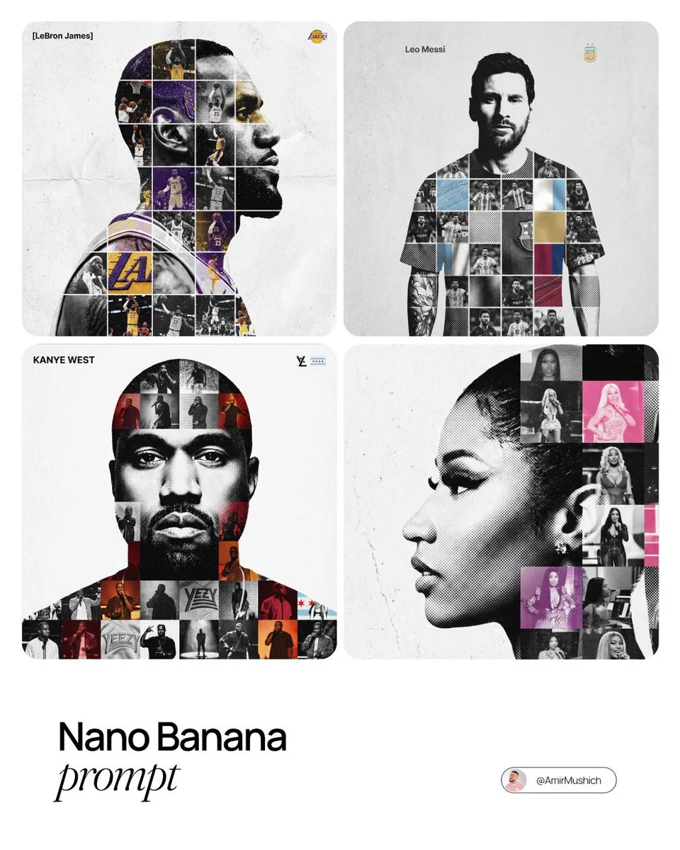 Photo-Grid Tribute Poster Design Prompt reference