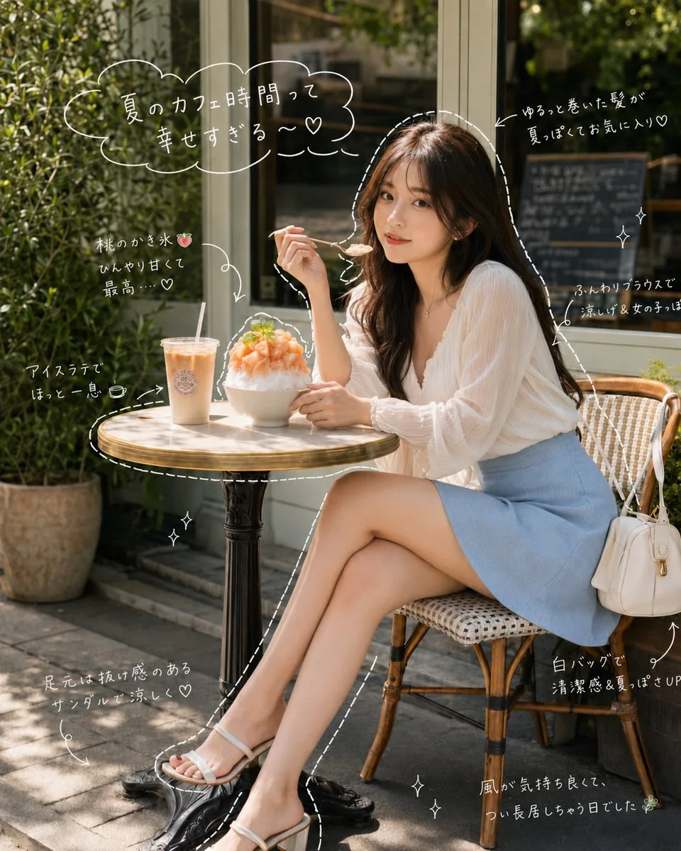 Japanese Summer Cafe Portrait reference
