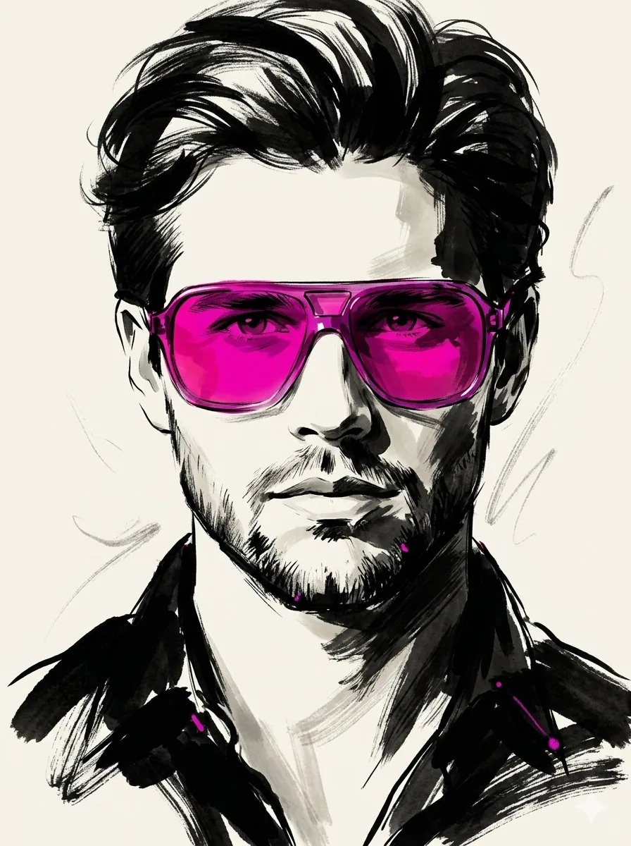 High-Fashion Ink Illustration Portrait - Nano Banana Pro AI Prompt for Profile / Avatar reference