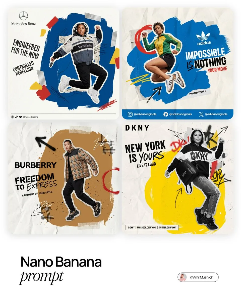 Fashion Photography with Graphic Design Chaos Prompt reference