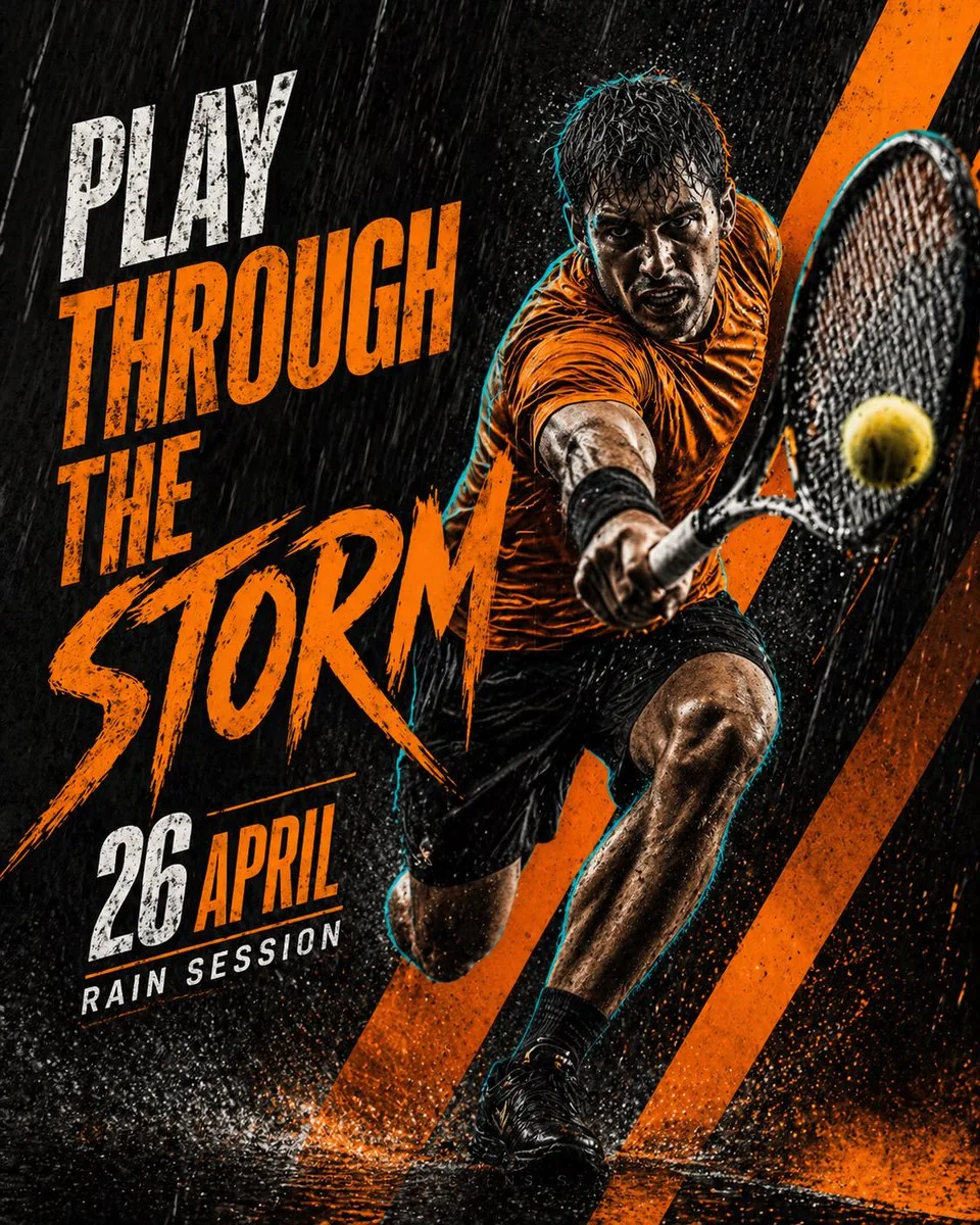 Cinematic Tennis Sports Poster reference