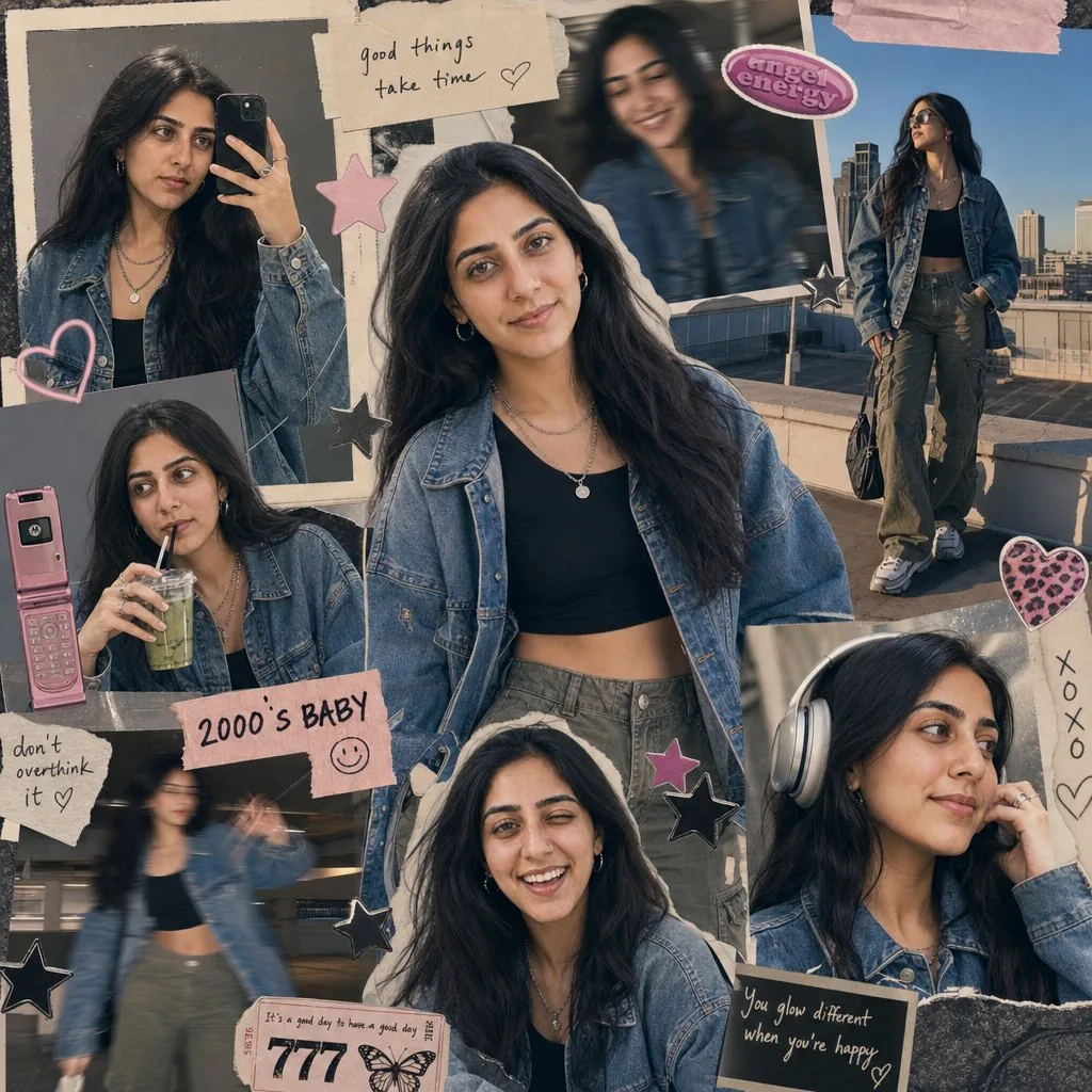Y2K Aesthetic Scrapbook Collage reference