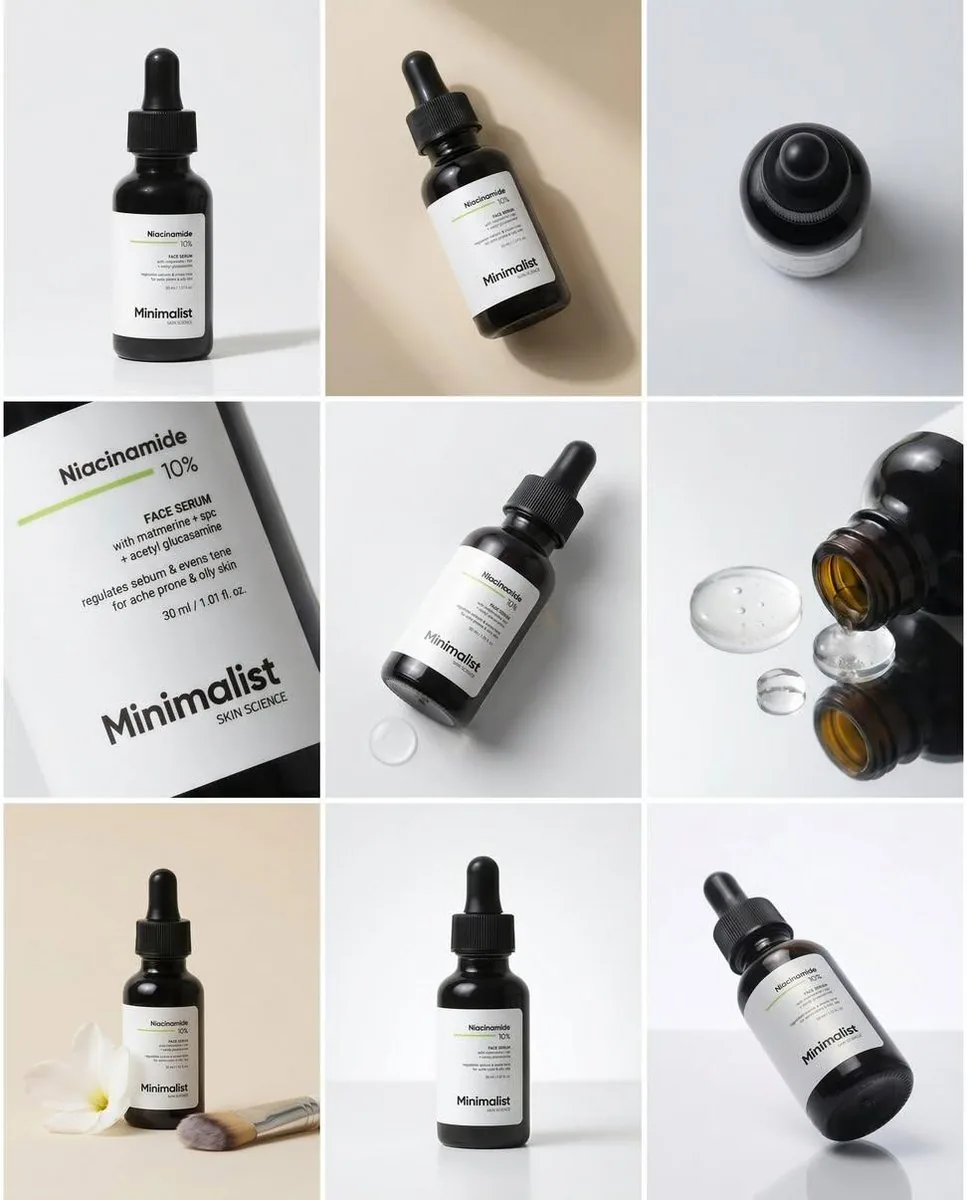 Minimalist Serum Product Collage reference