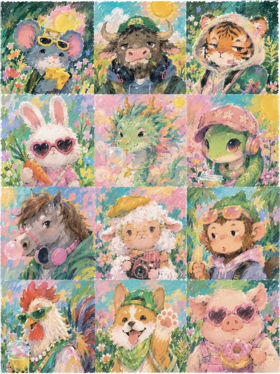 Pastel Zodiac Avatar Grid reference