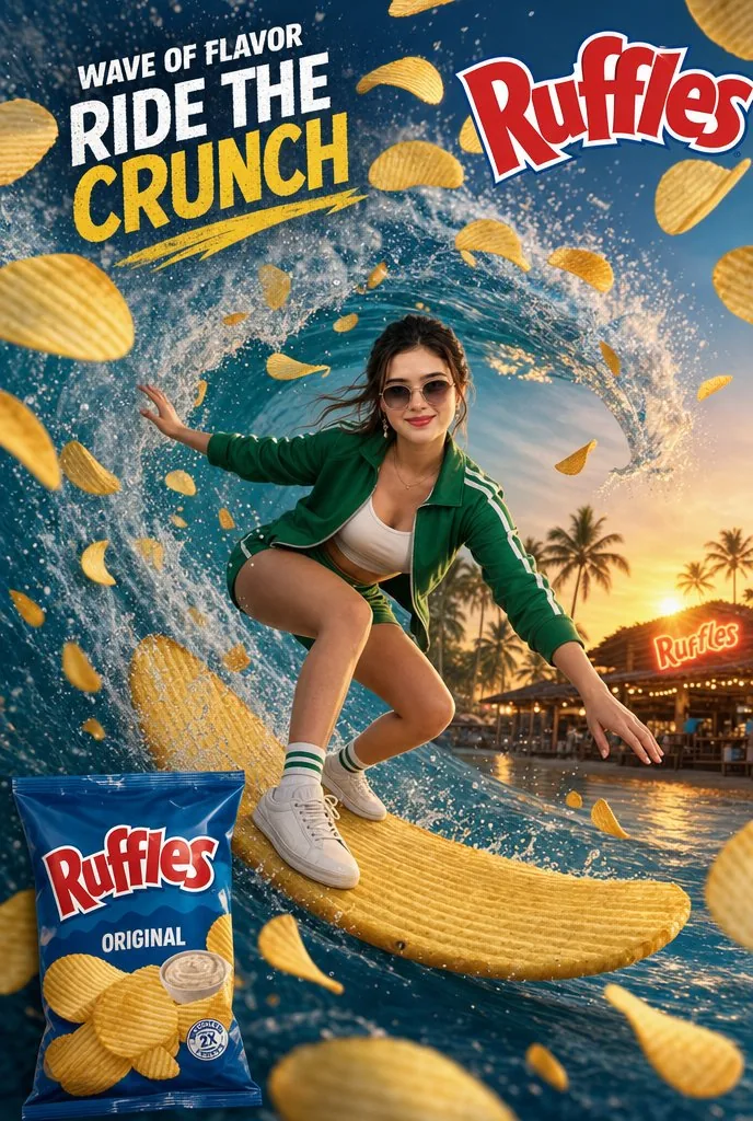 Ruffles Wave of Flavor Surf Ad reference