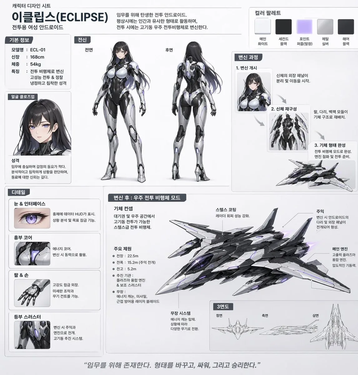 Mecha-Girl Character Design Sheet reference