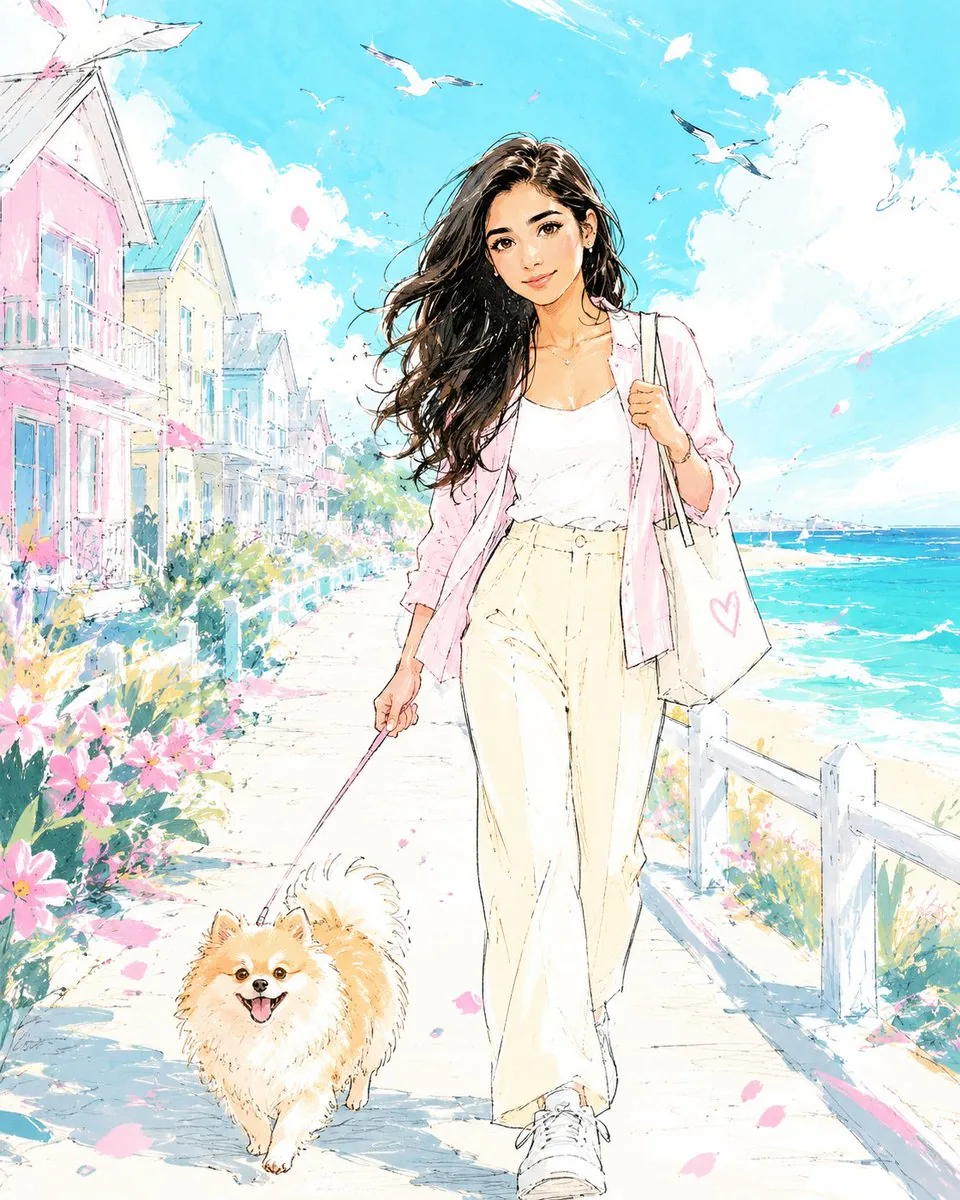 Seaside Anime Sketch Aesthetic reference