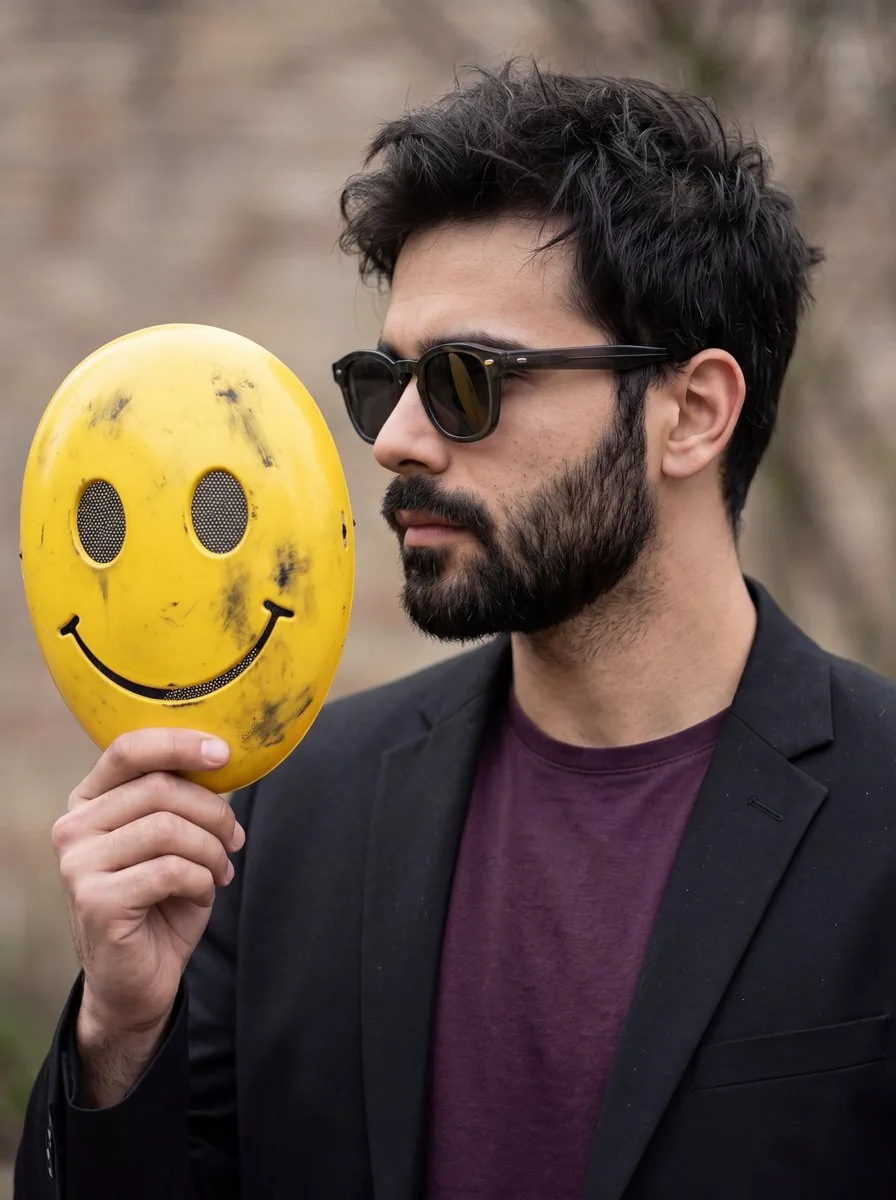 Man with Smiley Mask Portrait reference