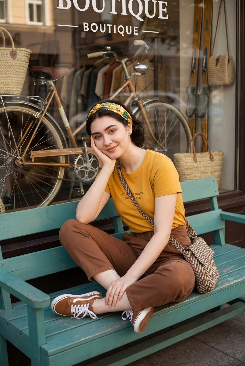 Retro Street Fashion Portrait - Nano Banana Pro AI Prompt for Social Media Post reference
