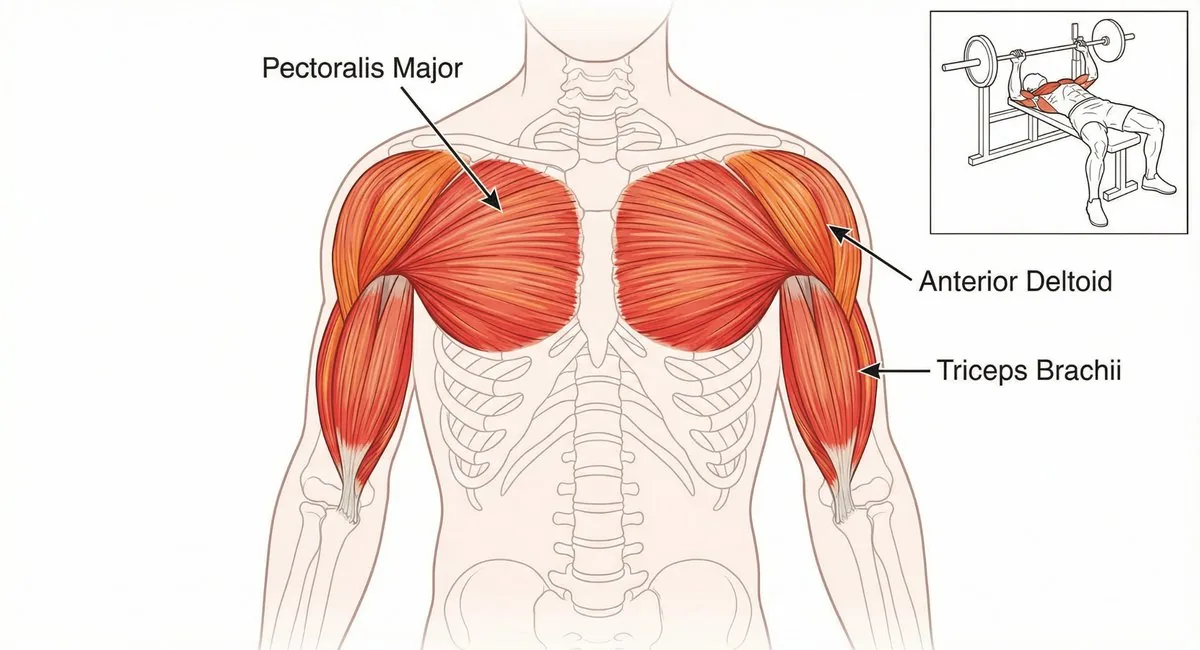 Bench press muscle diagram reference