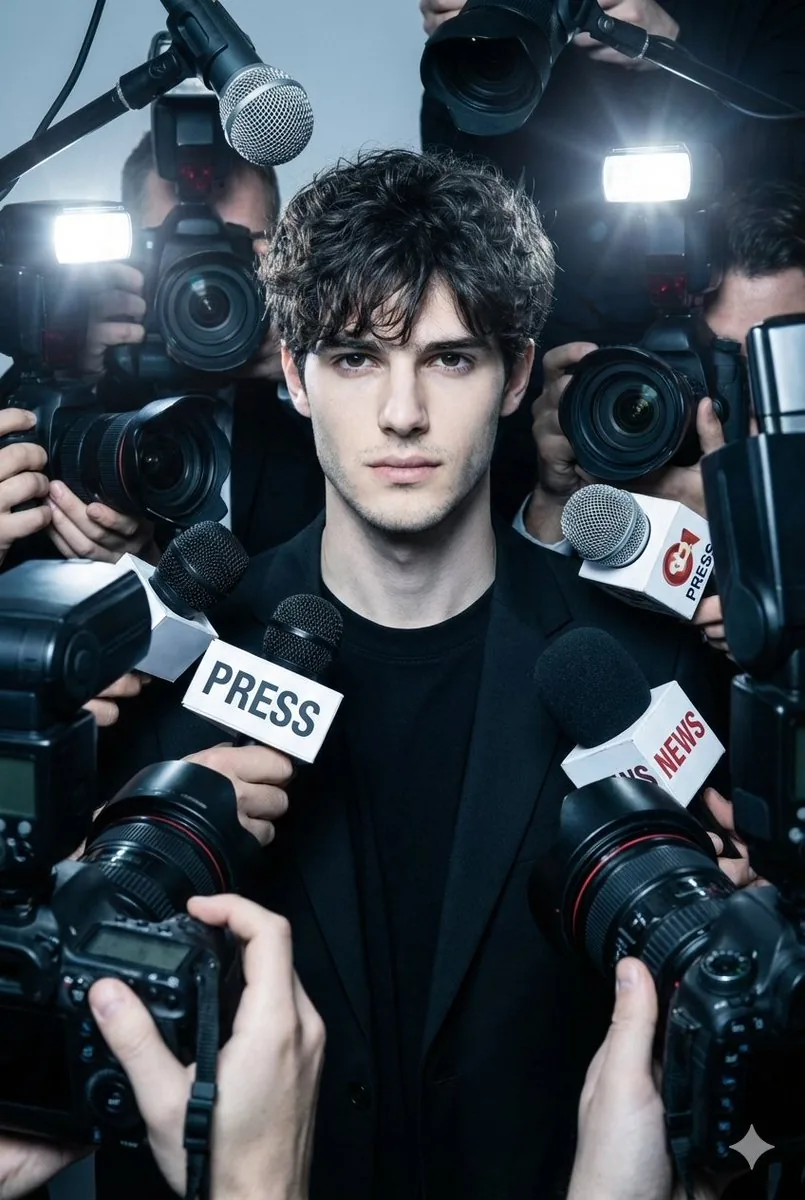 High-Fashion Press Scrum Photograph Prompt reference